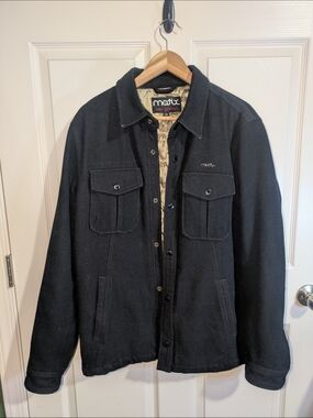 Matix Men's Black Quilted-Lined Shirt Jacket